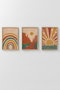 Wallity Conjunto de 3 Pinturas Decorativas Enmarcadas en Madera Maciza